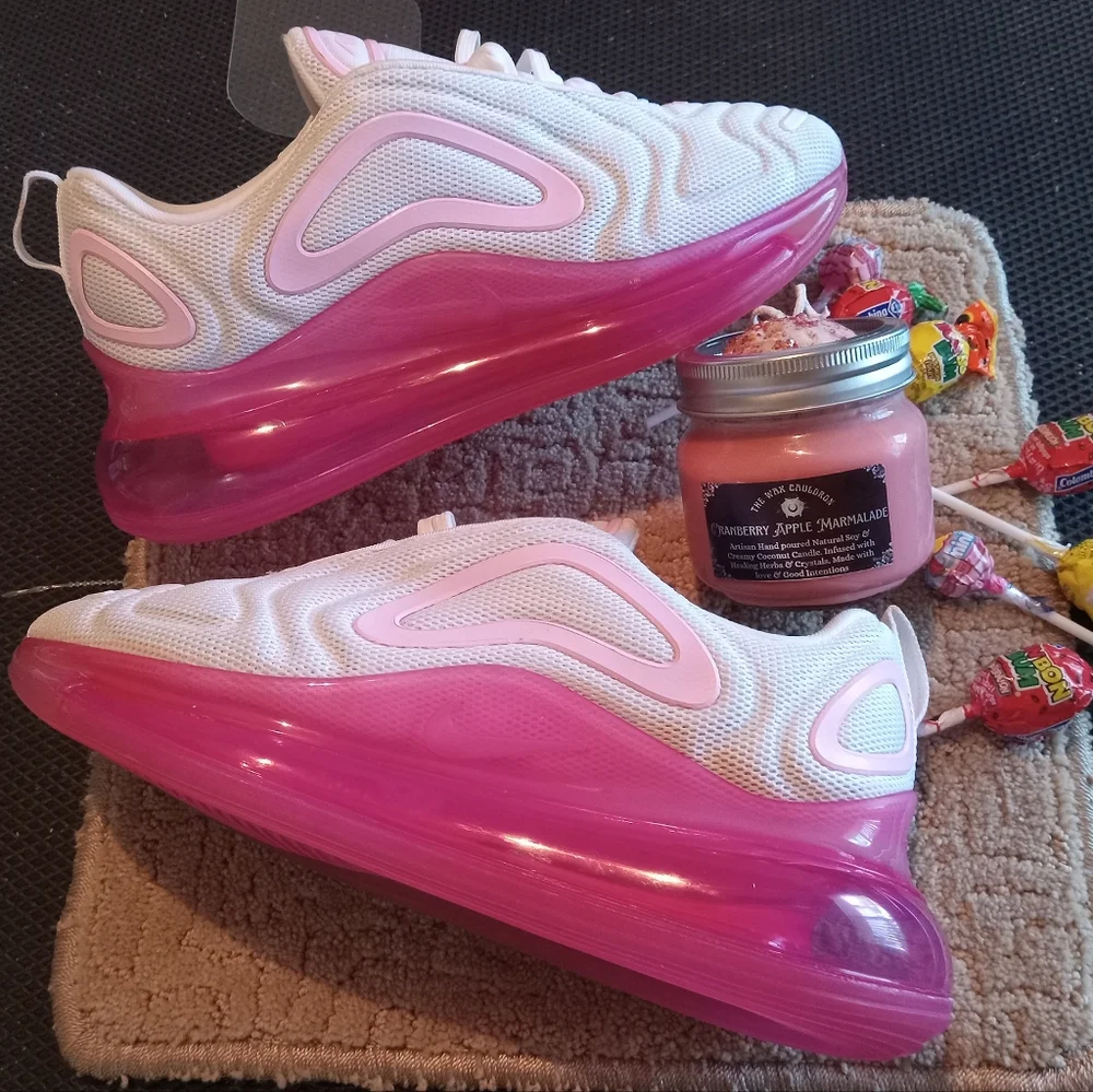 Nike Air Max 720 Womens 8 Shoes Sneakers White Pink Running Jogging Athletic Spo - Picture 1 of 16